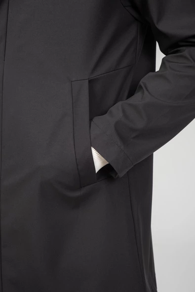 Erkek Teknolojik Kumaşdan Yağmur Ve Rüzgar Geçirmez Astarsız Baharlık Klasik Kaban - 4