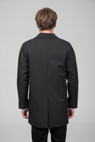 Erkek Teknolojik Kumaşdan Yağmur Ve Rüzgar Geçirmez Astarsız Baharlık Klasik Kaban - 6