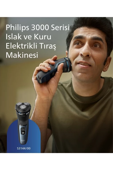 PHİLİPS 3000 Serisi Tıraş Makinesi S3144/00,Sinekkaydı Tıraş,Islak Ve Kuru Kullanım,Hassas Düzeltici - 2