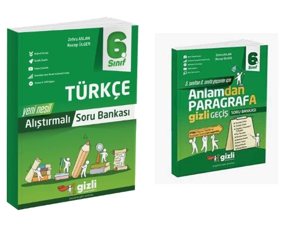 Gizli Yayınları 6. Sınıf Türkçe+Paragraf Alıştırmalı Soru Bankası