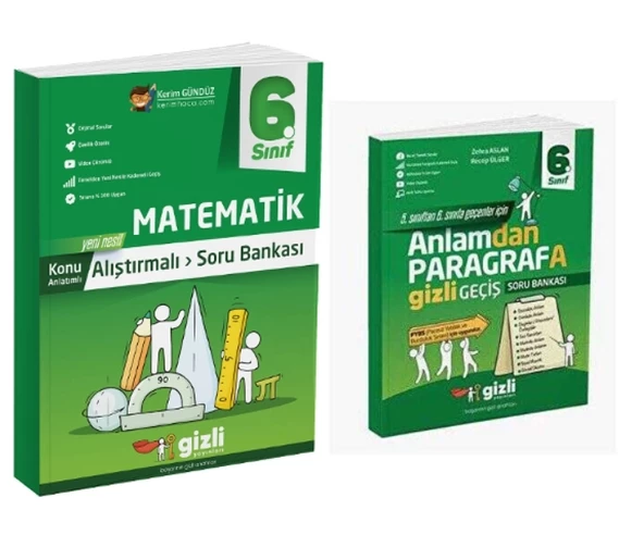 Gizli Yayınları 6. Sınıf Matematik+Paragraf Alıştırmalı Soru Bankası