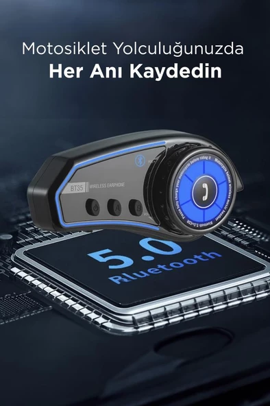 Torima BT35 with light Rgb Renkli Işıklı ve Yüksek Sesli Bluetooth Kask Intercom Motosiklet Interkom Kulaklık - 3