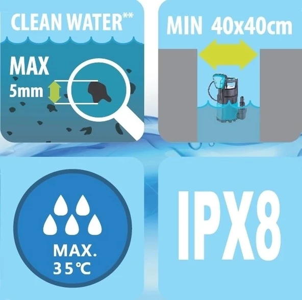 Duffmart FSP400C Temiz Su Dalgıç Pompası - Resim 3