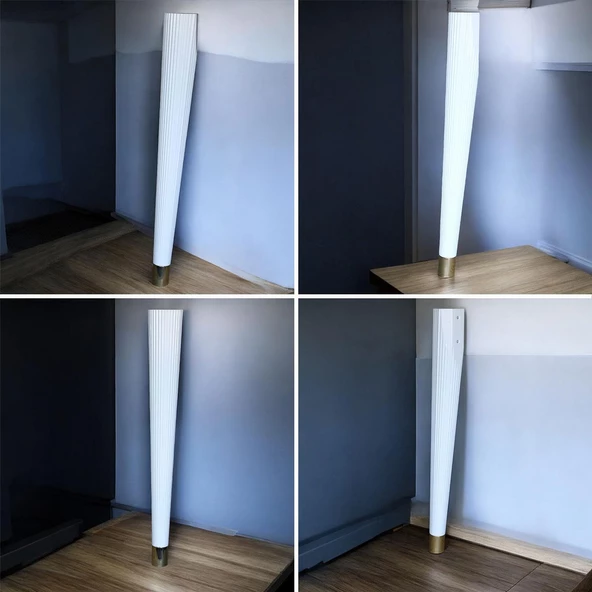 Suit Masa Dresuar Ayağı 75 cm Plastik Beyaz Ayak Mutfak Yemek Masası Mobilya Ayakları Beyaz - 6