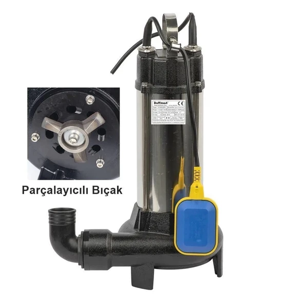 Duffmart V1300DF Pis Su Foseptik Bıçaklı Parçalayıcılı Dalgıç Pompa - Resim 7