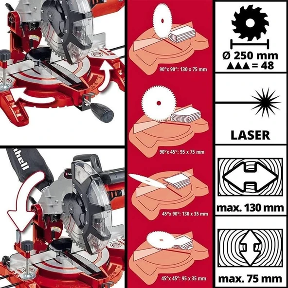 Einhell TC-MS 2513 L Gönye Testere - 6