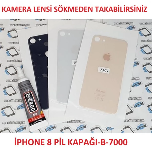 İphone 8 Arka Pil Batarya Kapağı (CAM) B-7000