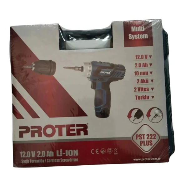 Proter Pst 222 Plus Şarjlı Vidalama Tornavida Matkap - Resim 8