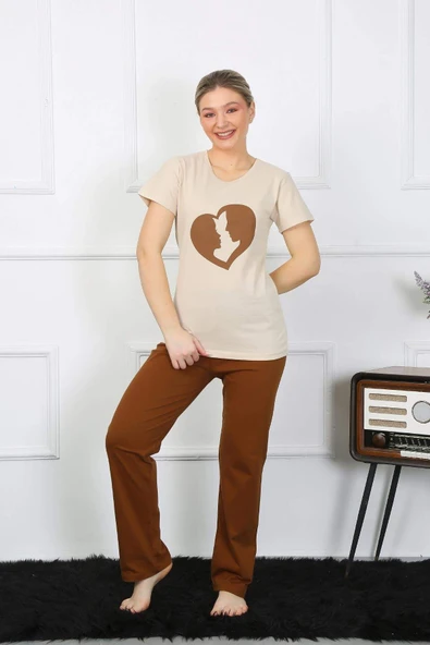 Kısa Kol Penye Pijama Takımı 4209
