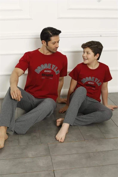 Baba Oğul Kırmızı Aile Pijama Takım Ayrı Ayrı Satılır 50102