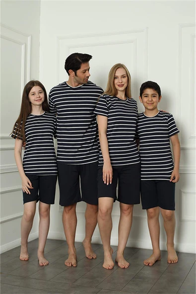 Aile Penye Şortlu Pijama Takım (baba - oğul ) 50117 Ayrı Ayrı Satılır . Fiyatları Farklıdır - 9