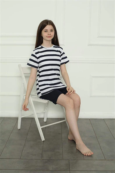 Kız Çocuk Penye Şortlu Pijama Takım 20406 - 3