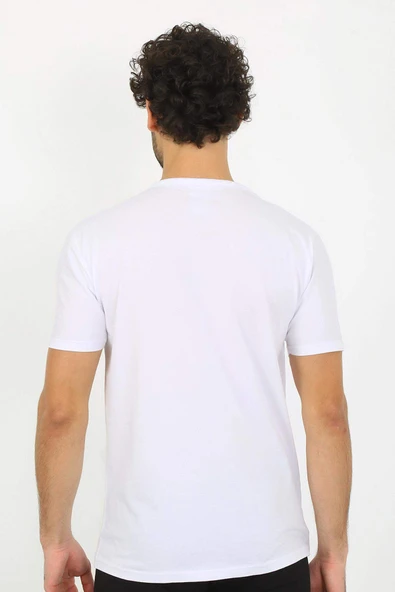 Erkek V Yaka Beyaz Penye Atlet 6560 - 6