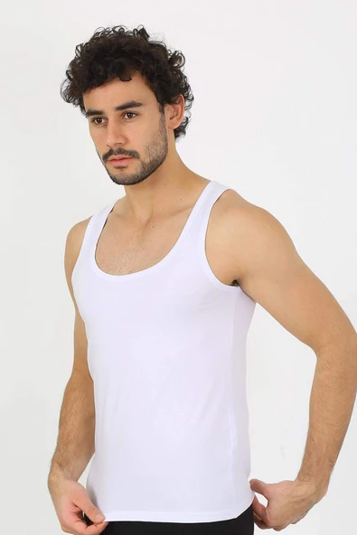 Erkek Penye Beyaz Atlet  6566 - 5