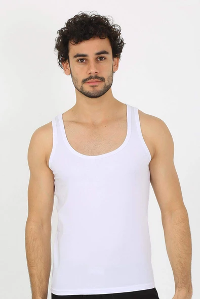 Erkek Penye Beyaz Atlet  6566 - 3