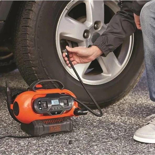 Black & Decker BDCINF18N-QS 12Volt/220Volt/18Volt Li-Ion 160PSI Şarjlı Hava Kompresörü - Resim 2