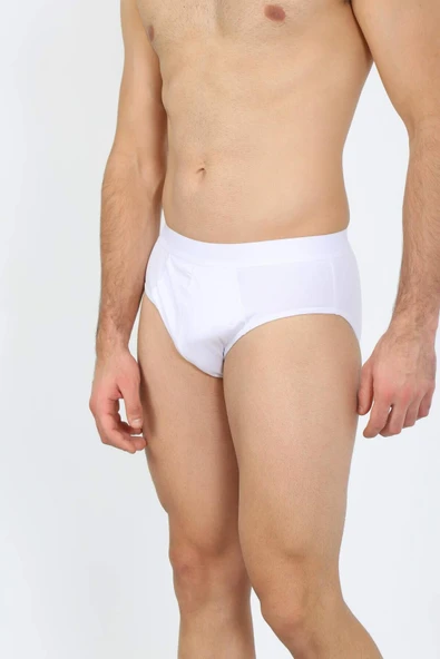 Erkek Pamuk Likralı Slip Beyaz 40132
