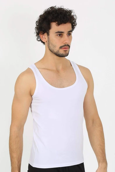 Erkek Penye Beyaz Atlet  6566 - 4