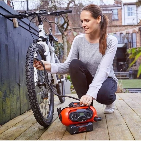Black & Decker BDCINF18N-QS 12Volt/220Volt/18Volt Li-Ion 160PSI Şarjlı Hava Kompresörü - Resim 8
