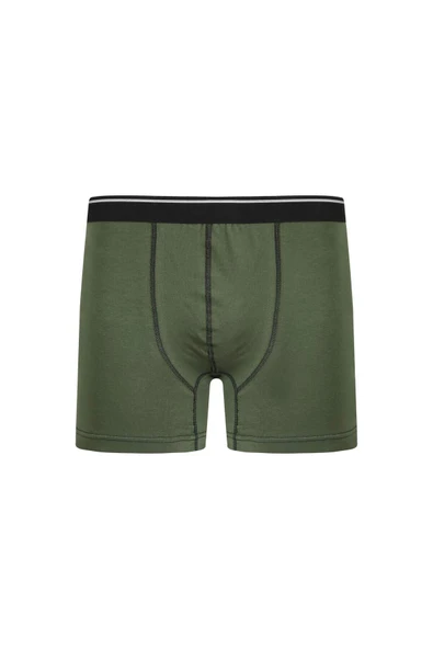 Erkek Pamuk Likralı Boxer Haki 40133 - 3