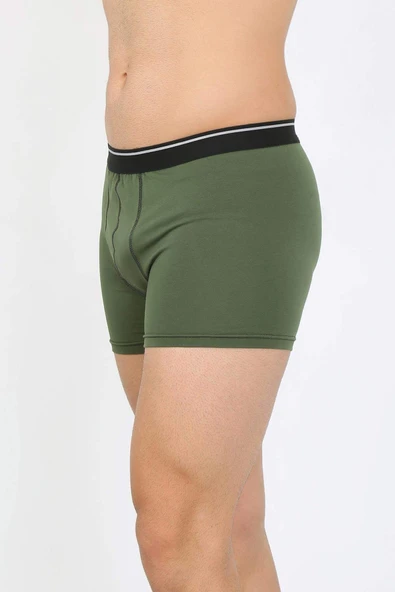 Erkek Pamuk Likralı Boxer Haki 40133