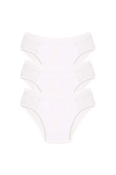 Erkek Pamuk 3lü Beyaz Slip 40129