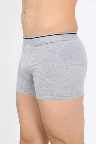 Erkek Pamuk Likralı Boxer Gri 40133 - 4