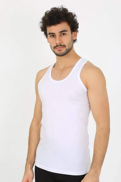 Erkek Beyaz Ribana Atlet 6502