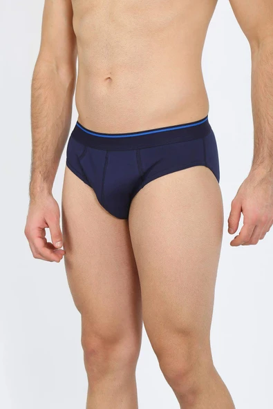 Erkek Pamuk Likralı Slip Lacivert 40132