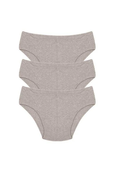 Erkek Pamuk 3lü Gri Slip 40129