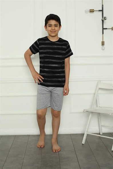 Erkek Çocuk Penye Şortlu Pijama Takım 20392 - 2
