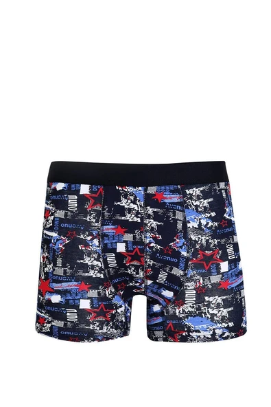 Erkek Penye Likralı Desenli Boxer 40114