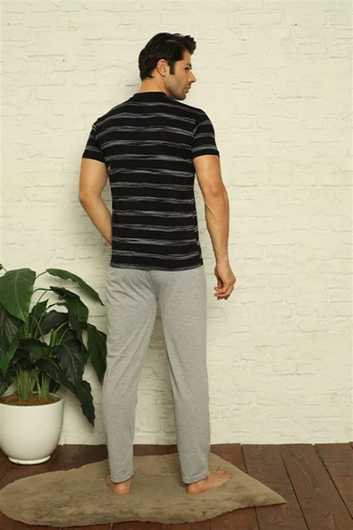 Erkek Siyah 3'lü Pijama Takım 6823 - 10