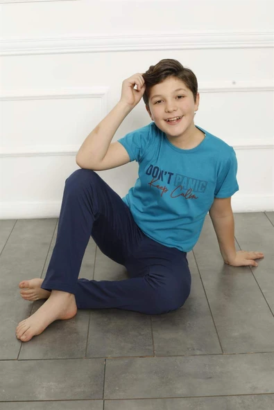 Erkek Çocuk Pamuk Kısa Kollu Pijama Takımı 20379 - 6
