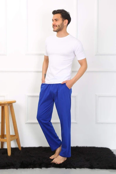 Erkek Pamuk Saks Tek Alt Pijama 27495