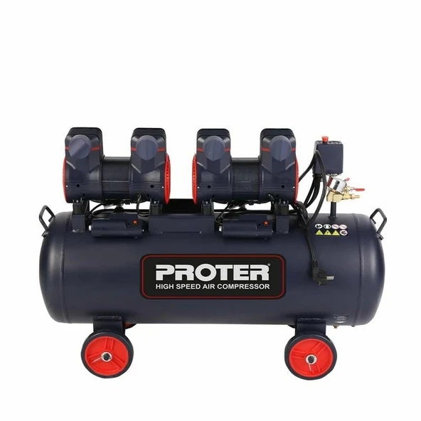 Proter 100 Lt 4 Hp Yüksek Hızlı Sessiz Yağsız Hava Kompresörü ürün görseli