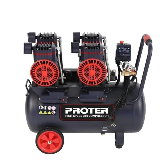 Proter 50 Lt 4 Hp Yüksek Hızlı Sessiz Yağsız Hava Kompresörü - Resim 8