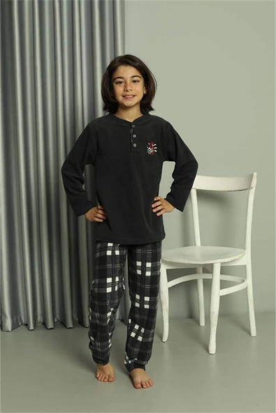 Erkek Çocuk WelSoft Polar Füme Pijama Takımı 20550 - 3