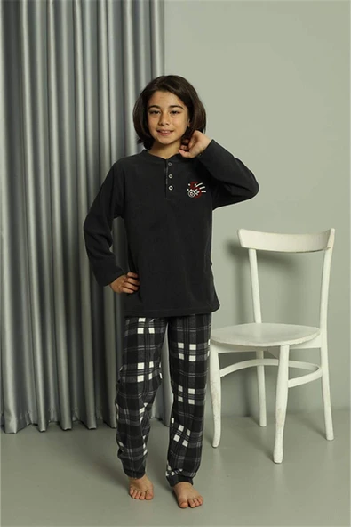 Erkek Çocuk WelSoft Polar Füme Pijama Takımı 20550 - 2