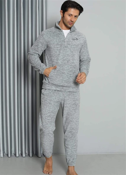 WelSoft Polar Fermuarlı Erkek Pijama Takımı 6840