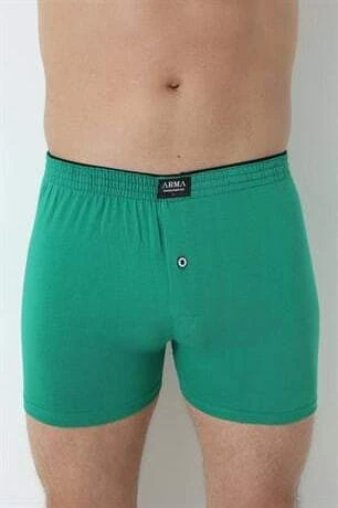 6'lı Paket Yeşil Erkek Penye Havlu Bel Boxer %100 Pamuk - 2