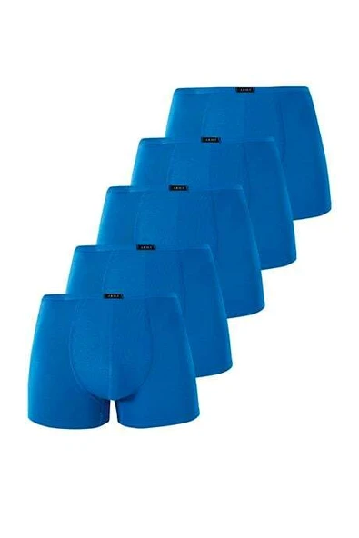 Erkek Bambu Boxer Saks İnce Bel Lastikli 5'li Paket