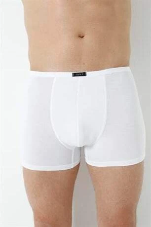Erkek Bambu Boxer Beyaz İnce Bel Lastikli 5'li Paket - 2