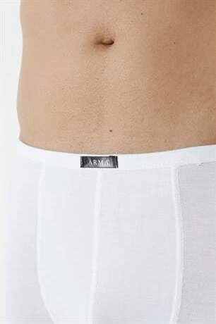 Erkek Bambu Boxer Beyaz İnce Bel Lastikli 5'li Paket - 3