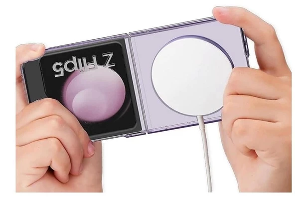 Samsung Galaxy Z Flip 5 Kılıf Magneticsafe Şeffaf Silikon - 3