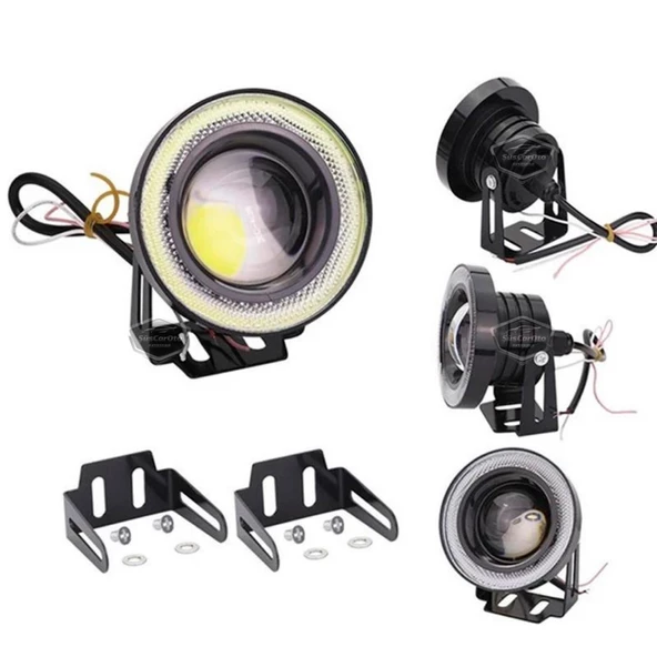 Hyundai Getz 2002–2011 Uyumlu Üniversal Mercekli Angel Sis Farı Metal Su Geçirmez 76 mm Turuncu Halkalı Gündüz Farı Angel Eyes 2 Adet - 6