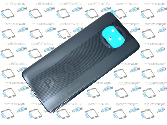 Tkgz Xiaomi Poco X3/Poco X3 NFC Arka Kapak Batarya Pil Kapağı (CAM) SİYAH