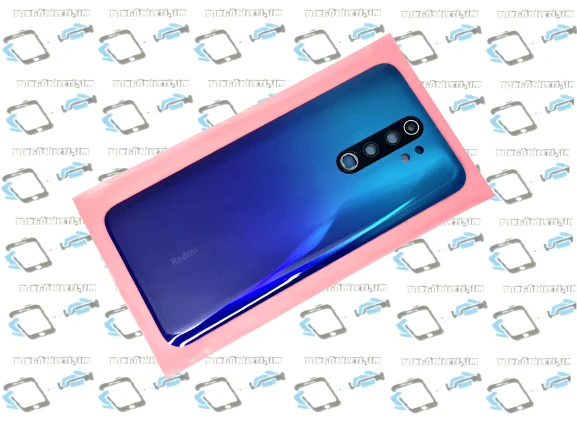 Xiaomi Redmi Note 8 PRO Arka pil Batarya Kapağı (Cam Lensli) Mavi ürün görseli 1