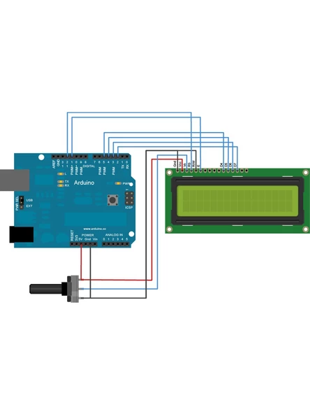 Arduino 16X2 Lcd Display Ekran Mavi-Beyaz - 2