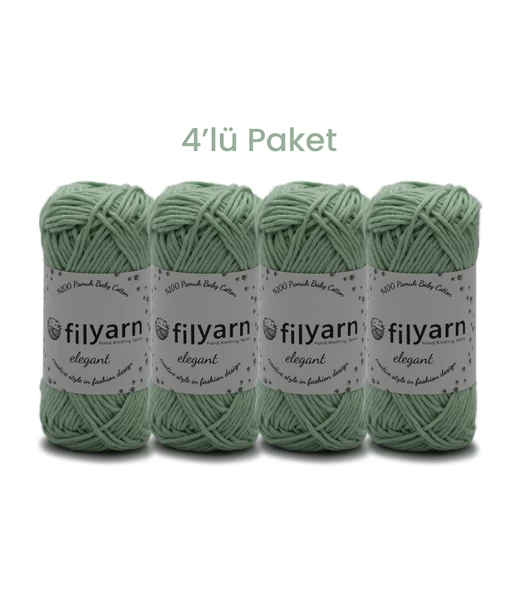 Baby Cotton El Örgü İpi 25 Gram Oeko-Tex Sertifikalı Pamuk İpi Bebek İpi Yelek İpi Punch İpi 4’lü Set - 4